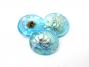18mm Aqua AB Art Deco Flower Button